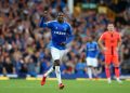 LIVERPOOL, ENGLAND - SEPTEMBER 25: Abdoulaye Doucoure of Everton celebrates after scoring their side's second goal during the Premier League match between Everton and Norwich City at Goodison Park on September 25, 2021 in Liverpool, England. (Photo by Alex Livesey/Getty Images)